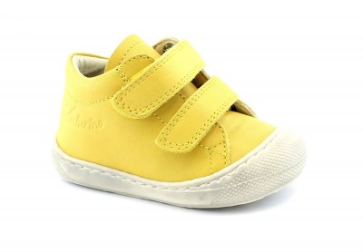 NATURINO COCOON 12904 yellow giallo scarpe bambina bambino strappi pelle unisex