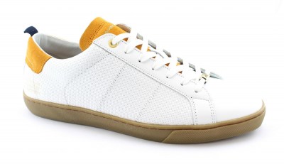 AMBITIOUS 10398 4838 white orange scarpe uomo sneakers lacci pelle