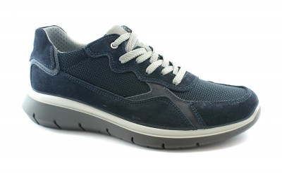IGI&CO 7120422 blu scarpe uomo sneakers lacci camoscio tessuto