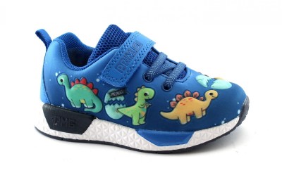 PRIMIGI 47511 royal blu scarpe bambino sneakers strappo elastico tessuto dinosauri