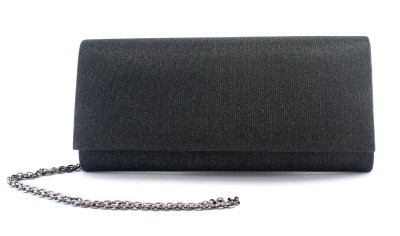 MELLUSO 10708 nero glitterato borsa donna pochette con catenella