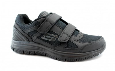 SKECHERS 58365 ESTELLO black nero scarpe uomo sneakers memory foam strappi