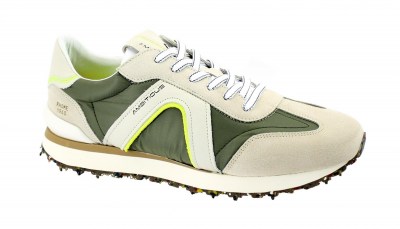 AMBITIOUS 11538-1381 off-white/kaki verde scarpe uomo sneakers lacci