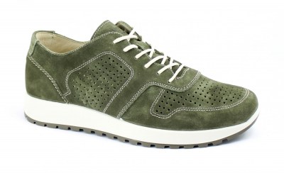 IGI&CO 7122355 verde scarpe uomo sneakers forate lacci camoscio tessuto