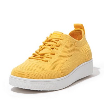 FitFlop RALLY TONAL KNIT SNEAKERS SUNSHINE YELLOW