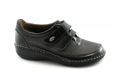 GRUNLAND INES SC3547 carbone grigio scarpe donna comfort strappi