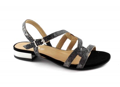 IGI&CO 78300 nero scarpe donna sandali pelle cinturino eleganti