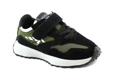 GRUNLAND ROOP SC2460 nero bosco scarpe bambino sneakers elastico strappo