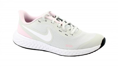 NIKE BQ5671 REVOLUTION 5 white pink bianco rosa scarpe bambina ragazza tessuto lacci