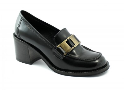 NACREE 551003 nero scarpe donna mocassino college tacco