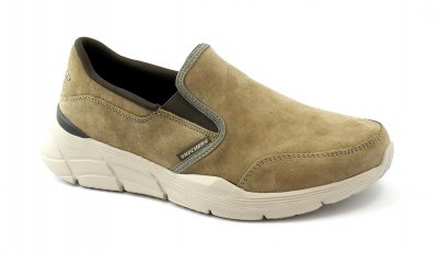 SKECHERS 232019 EQUALIZIER brown beige scarpe uomo slip on memory foam comfort