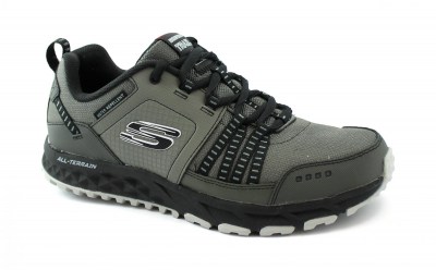 SKECHERS 51591 ESCAPE PLAN charcoal black grigio scarpe uomo sneakers lacci water repellent