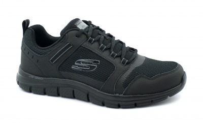 SKECHERS 232001 KNOCKHILL black nero scarpe uomo sneakers memory foam lacci