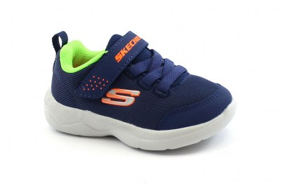 SKECHERS 407300 NVLM blu navy lime scarpe bambino strappo elastico sneakers