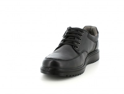 Melluso Sneakers uomo in pelle nero stringato u55233a con sottopiede interno in memory foam