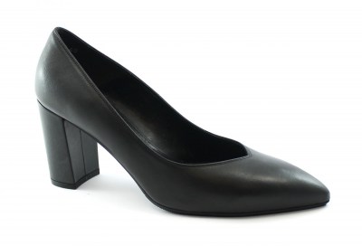 MELLUSO D5171A nero scarpe donna decolletè pelle punta tacco grosso