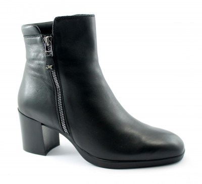 MELLUSO Z240 nero scarpe donna stivaletti pelle tacco zip