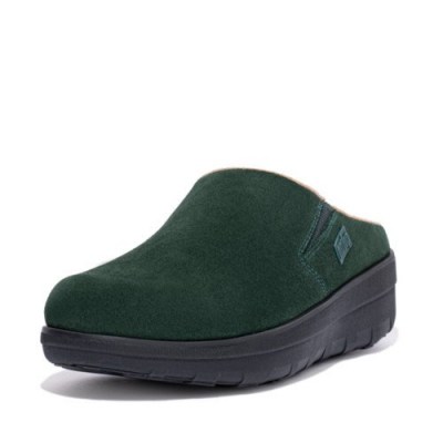 FitFlop LOAFF SUEDE CLOGS RACING GREEN