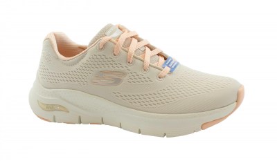 SKECHERS 149057 ARCH FIT natural coral beige scarpe sneakers donna lacci