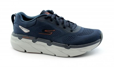 SKECHERS 220068 MAX CUSHIONING PREMIER navy orange blu scarpe uomo sneakers lacci
