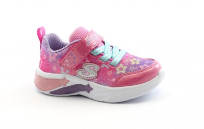 SKECHERS 302324N STAR SPARKS pink multi rosa scarpe bambina luci sneakers strappo laccio elastico