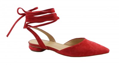 CAFè NOIR ED5250 rosso ballerina donna laccio caviglia punta pelle