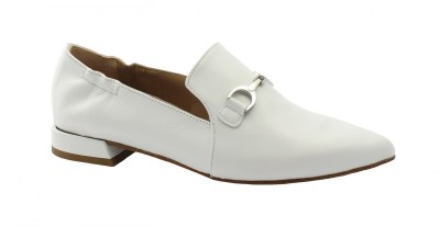 MALLY 7185 NATH bianco scarpa bassa donna punta ballerina pelle sacchetto