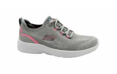 SKECHERS 149546 DYNAMIGHT 2.0 gray grigio scarpe sneakers donna lacci memory foam