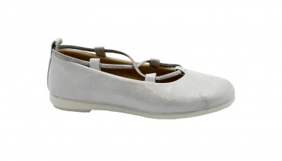 GRUNLAND GOOD SC5161 26/27 argento scarpe ballerina bambina laccio elastico glitter
