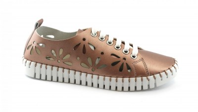 SKA ORIGINAL Ofelia scarpe Donna lacci forate petali laminato vegan shoes
