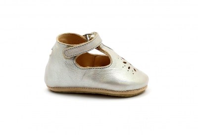 EASY PEASY ACZ231 argento scarpe pantofola bambina neonata culla pelle