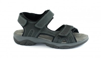 ROBERT 87602 nero scarpe sandali uomo sportiivi strappi comfort pelle