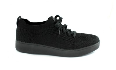 FITFLOP EK9-090 RALLY KNIT all black nero scarpe sneakers donna lacci tessuto