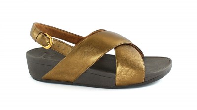 FITFLOP K03-012 LULU CROSS bronze sandalo fasce donna fibbia