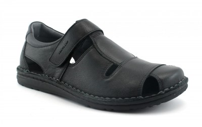 GRUNLAND LAPO SA1515 nero scarpa sandalo uomo pelle strappo
