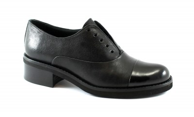 MAT:20 1700 west nero scarpe donna derby francesina elastico/lacci puntale
