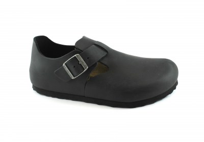 BIRKENSTOCK LONDON BS 166543 black nero scarpe donna fibbia regolabile