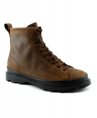 CAMPER BRUTUS K300245 brown marrocne scarpe uomo scarponcini lacci zip pelle