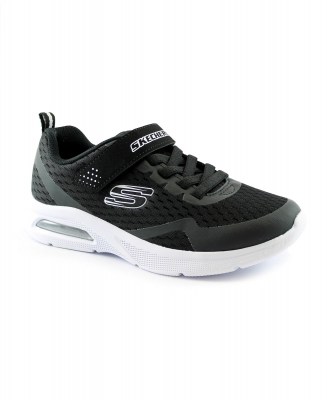 SKECHERS 403775L BLK black nero scarpe bambino sneakers strappo elastico