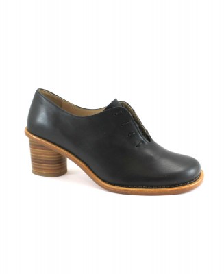 NEOSENS S561 DEBINA ebony nero scarpe donna lacci tacco pelle
