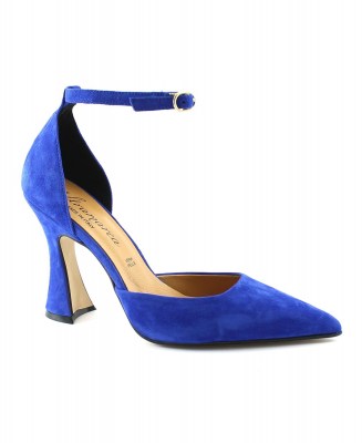 ALTRAMAREA 47506 royal blu scarpe donna decolletè punta tacco camoscio