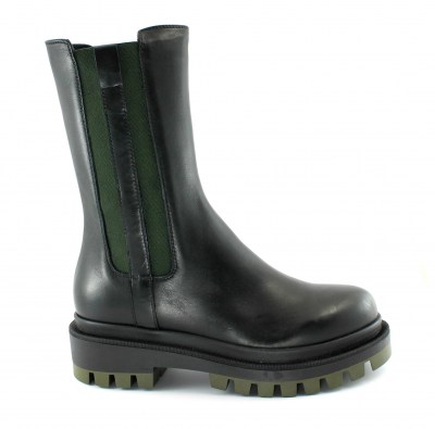 ANIMA IV250 nero verde scarpe donna anfibio elastico combat boot stivaletto