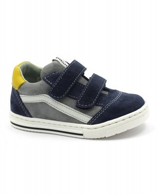 BALOCCHI 623211 MINI 23/25  blu grigio scarpe bambino sneakers pelle strappi primi passi