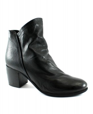 LATIKA 3301 nero scarpe donna stivaletto tronchetto tacco zip pelle