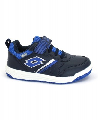 LOTTO 215954 Set Ace blu scarpe bambino sneakers ginnastica strappo + elastici supersoft