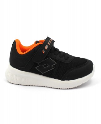 LOTTO 217502 Evolite black nero scarpe bambino sneakers ginnastica strappo + elastici memory foam