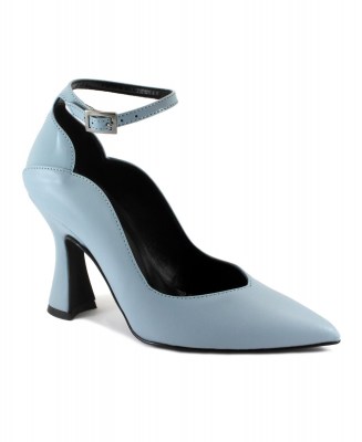 NACREE 410R031 polvere azzurro scarpe donna decolleté tacco cinturino vernice