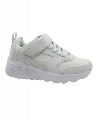SKECHERS 403671L WHT white bianco scarpe bambino sneakers strappo memory