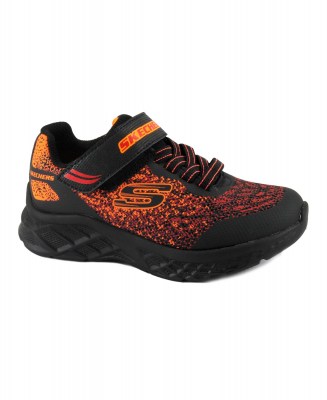 SKECHERS 403920L MICROSPEC II black red scarpe bambino sneakers strappo elastico
