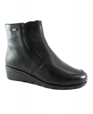 VALLEVERDE VS10313 nero scarpe donna stivaletto doppia zip pelle zeppa